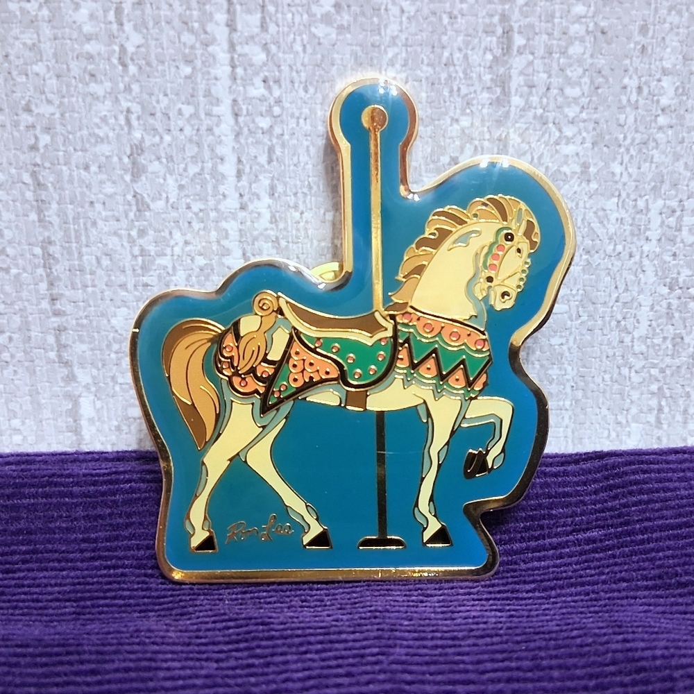 RARE Ron Lee Pin World Of Clowns Carousel Horse Lapel Pin Brooch Collectible